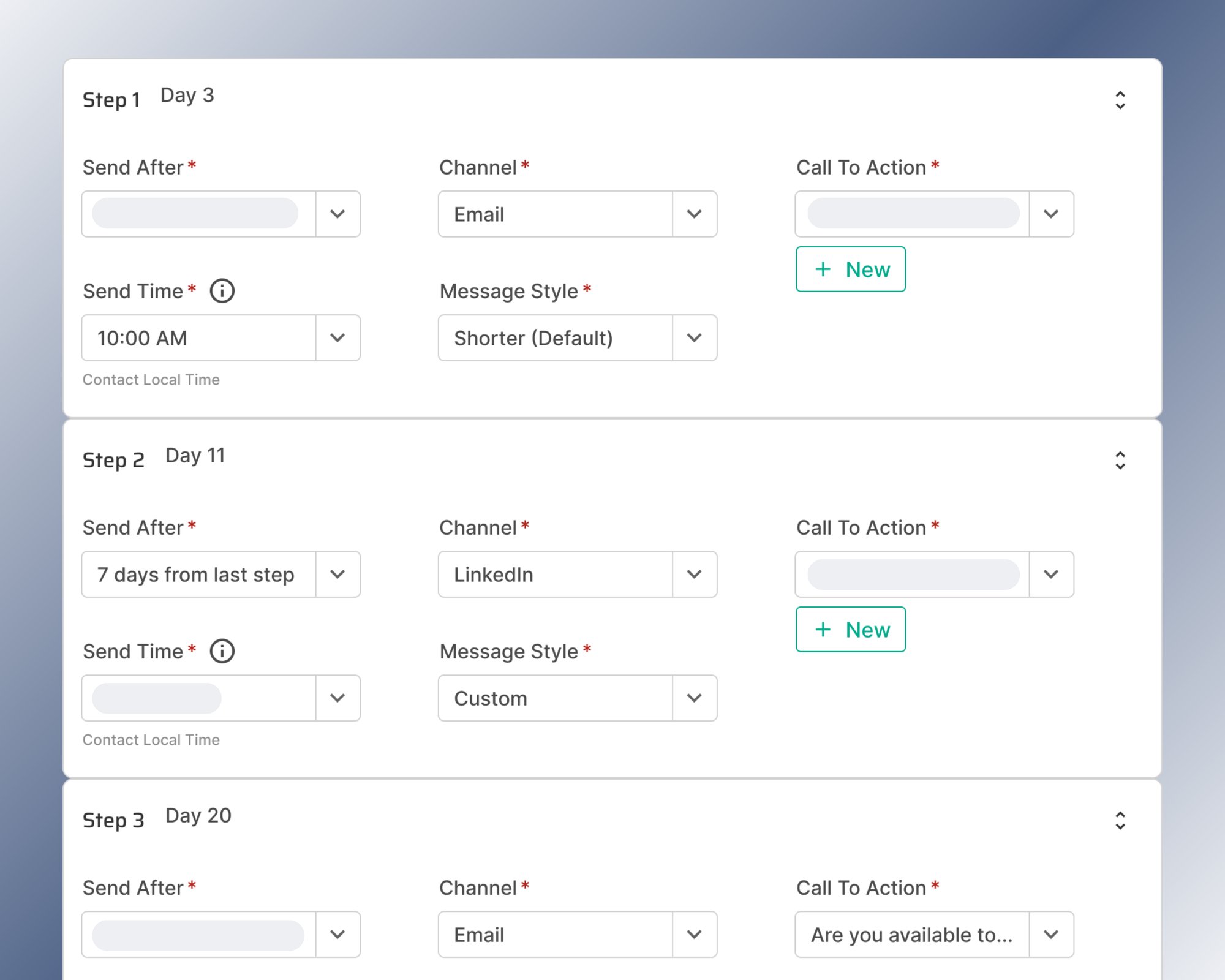 Multi-channel cadences Multi-channel cadences