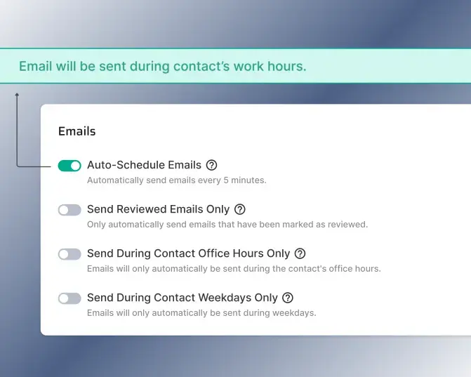 Automatic schedule and send
